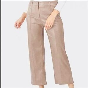 NWT 7 For All Mankind faux vegan leather cropped trouser pants M